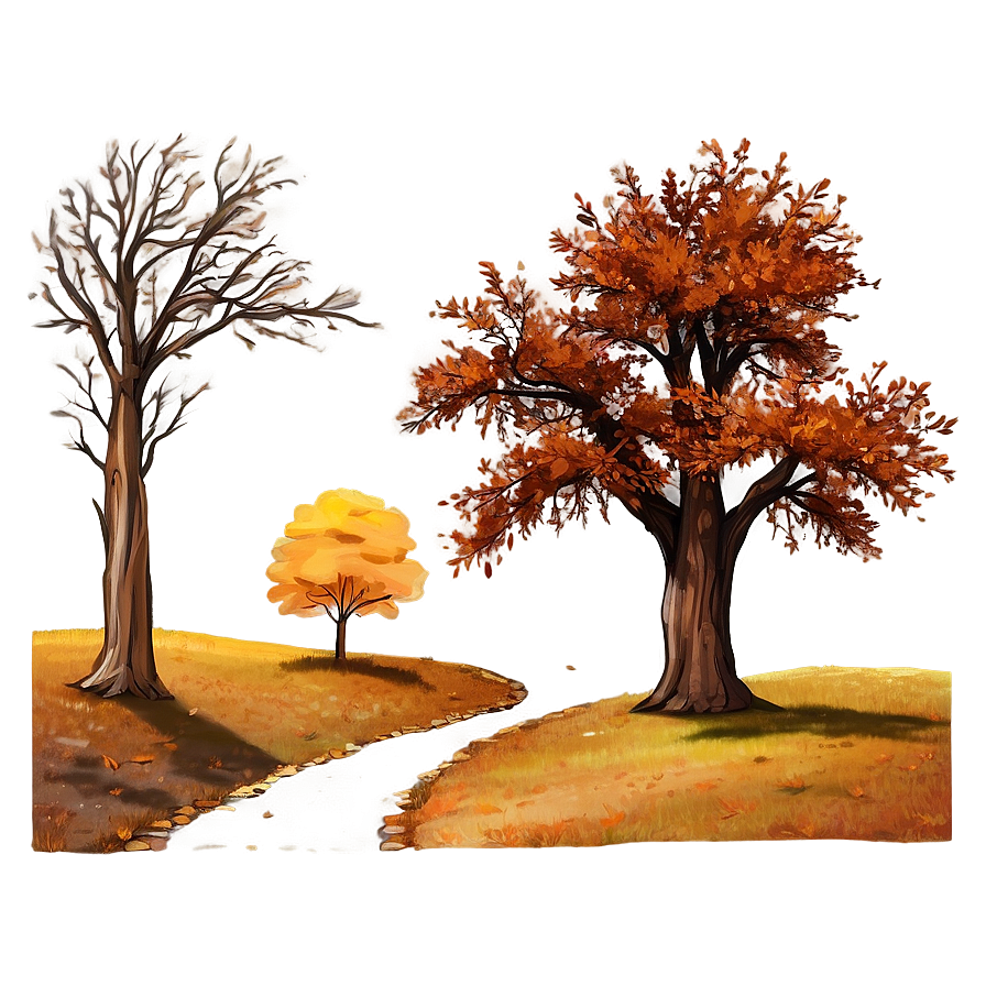 Rustic Autumn Trees Scene Png 06212024 PNG Image