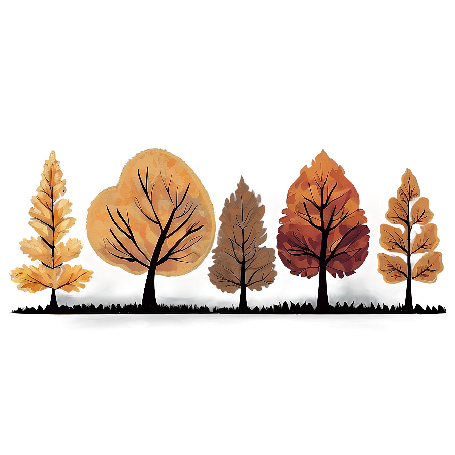 Rustic Autumn Trees Scene Png Dlt56 PNG Image