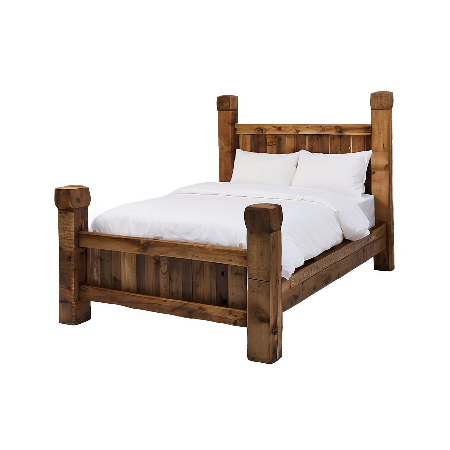 Rustic Bed Frame Wood Png Lra25 PNG Image