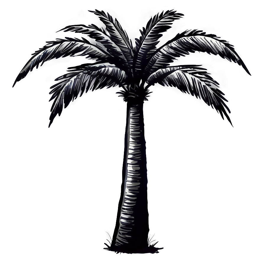 Rustic Black Palm Tree Drawing Png Ixu PNG Image