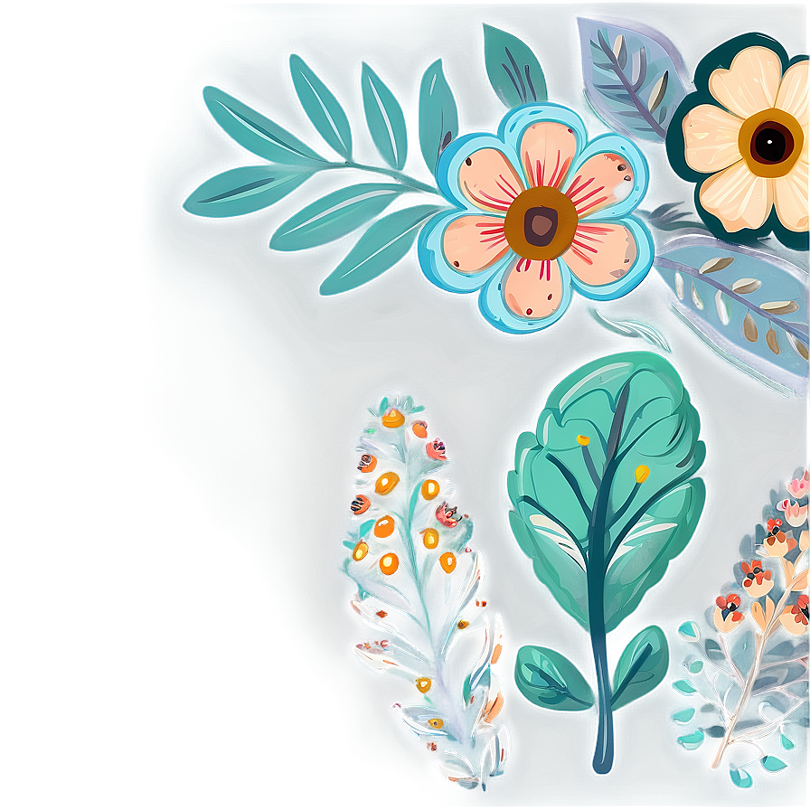 Rustic Boho Flowers Clipart Png Aft PNG Image