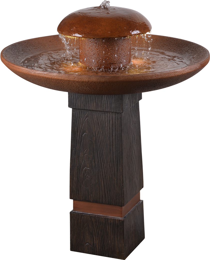 Rustic Brown Garden Fountain.png PNG Image