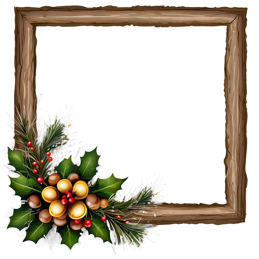 Rustic Christmas Frame Png Kvi PNG Image