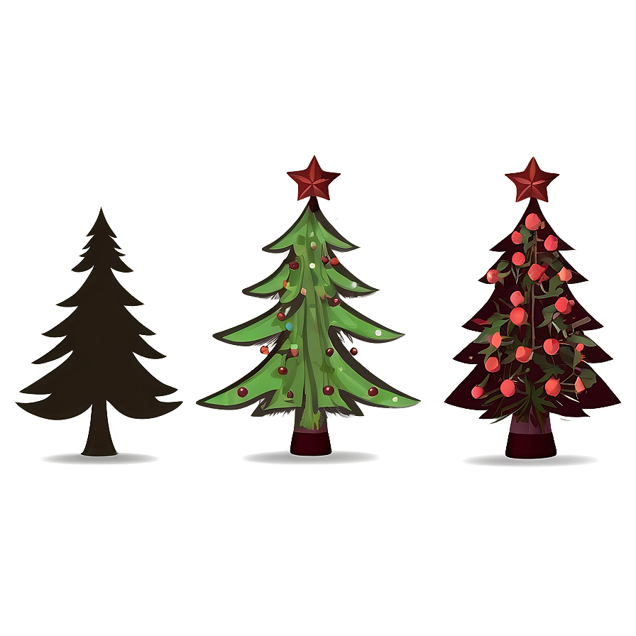 Rustic Christmas Tree Silhouette Png Ual14 PNG Image