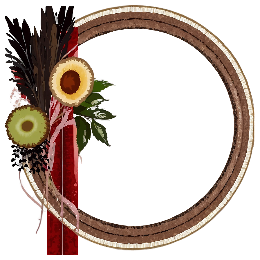 Rustic Circle Frame Png Qim PNG Image