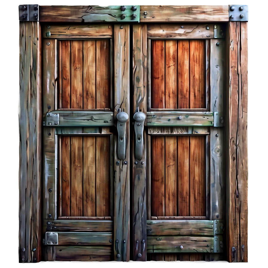 Rustic Closed Door Illustration Png Sqf PNG Image