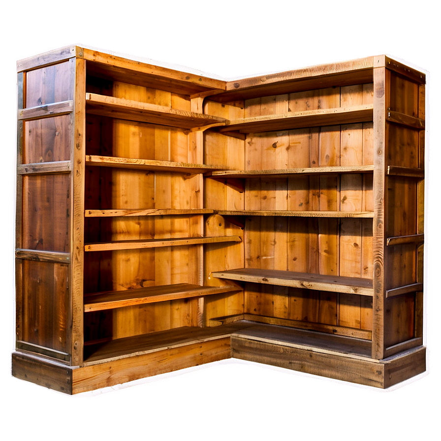 Rustic Empty Bookshelf Png Vyw PNG Image