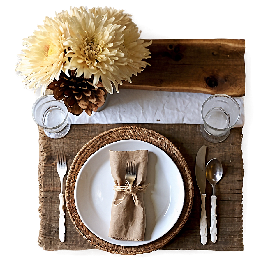 Rustic Fall Table Setting Png Uur PNG Image