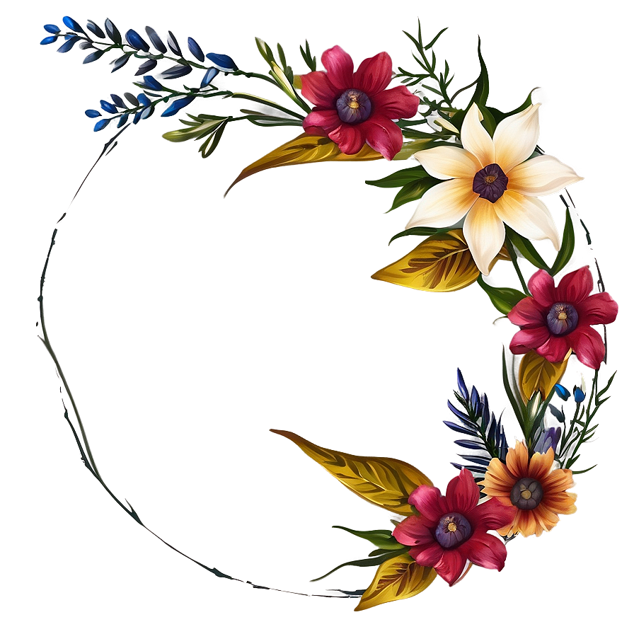 Rustic Flower Circle Png Kny PNG Image