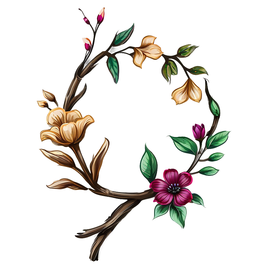 Rustic Flower Drawing Png Wgf23 PNG Image