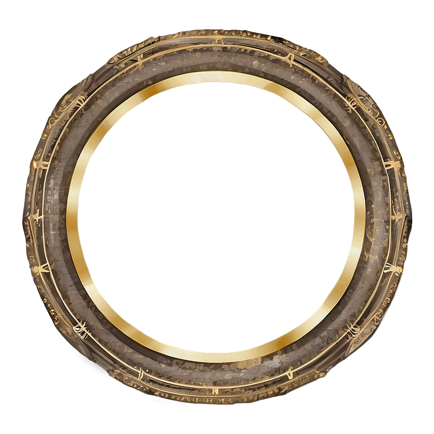 Rustic Gold Circle Frame Png Xdm PNG Image