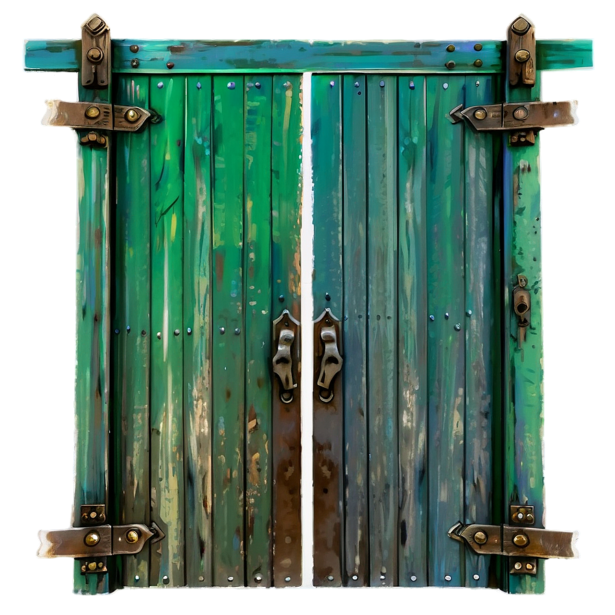 Rustic Green Wooden Door Png Hxl5 PNG Image