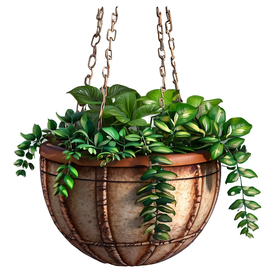 Rustic Hanging Plant Png 05252024 PNG Image