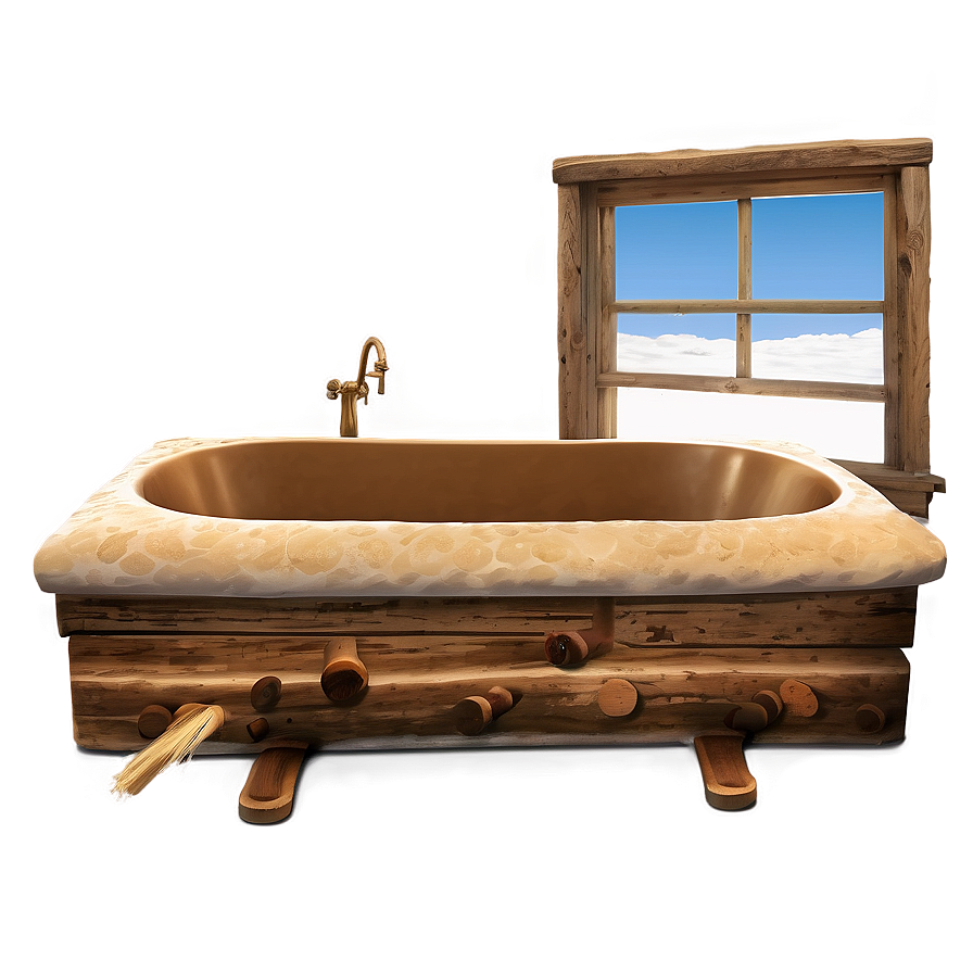 Rustic Log Cabin Bathtub Png 74 PNG Image