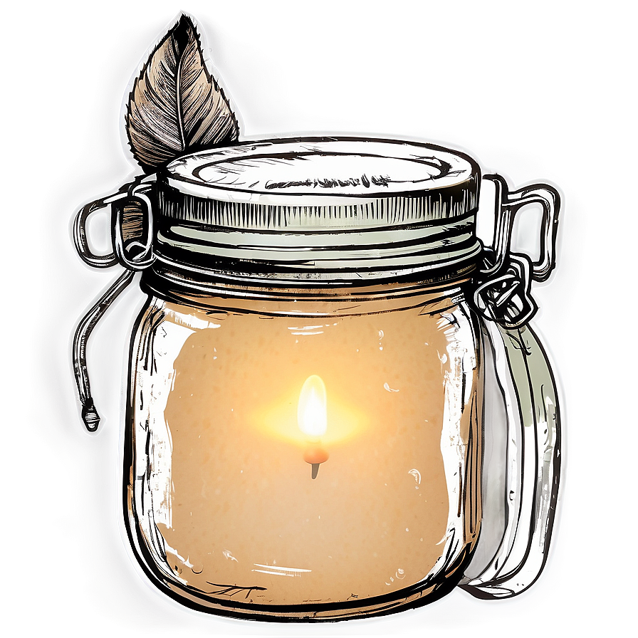 Rustic Mason Jar Candle Png 05242024 PNG Image