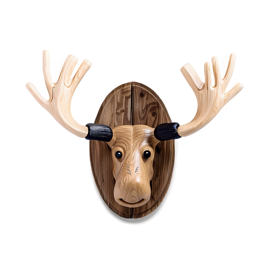 Rustic Moose Head Carving Png 06292024 PNG Image