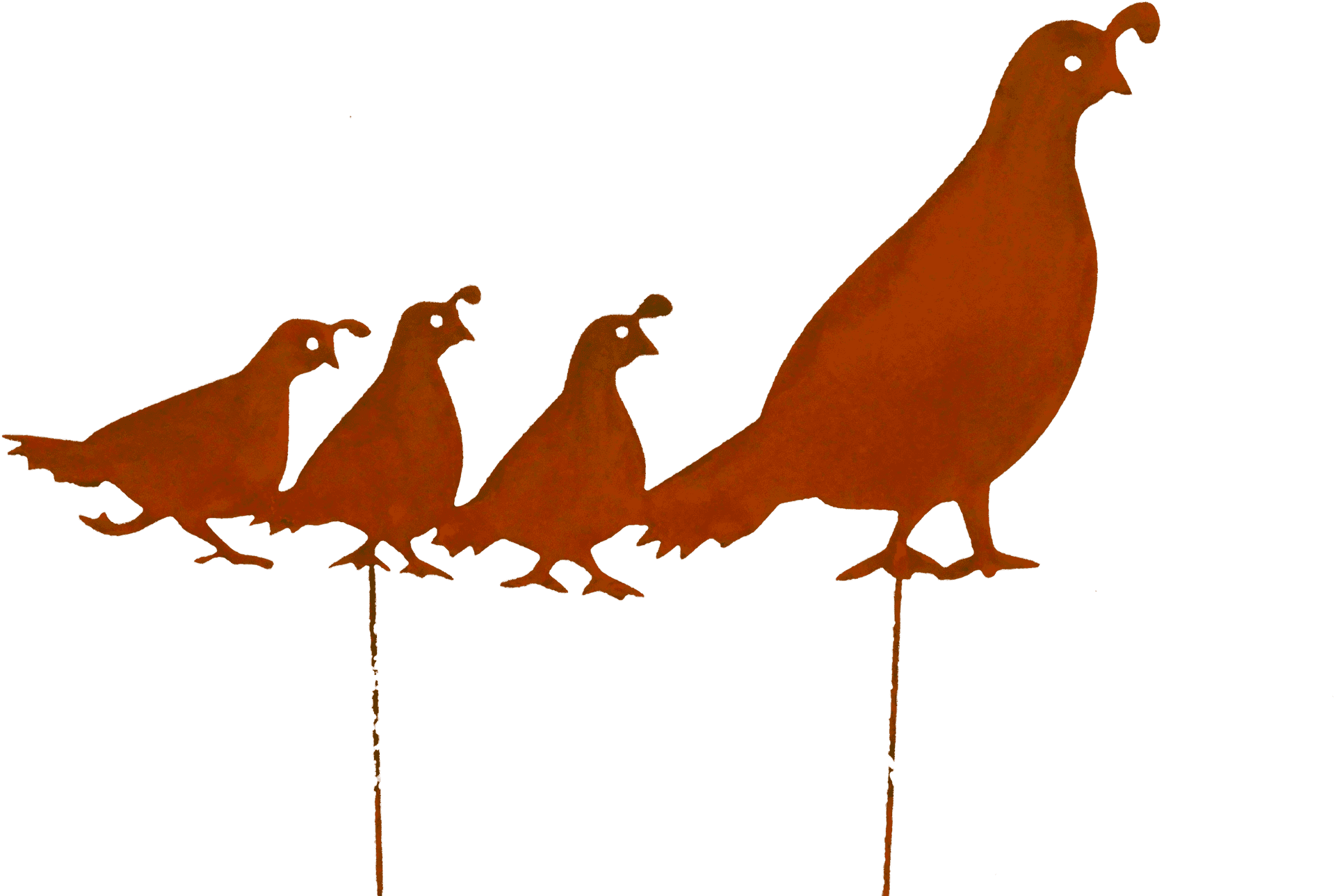 Rustic Quail Silhouette Art PNG Image