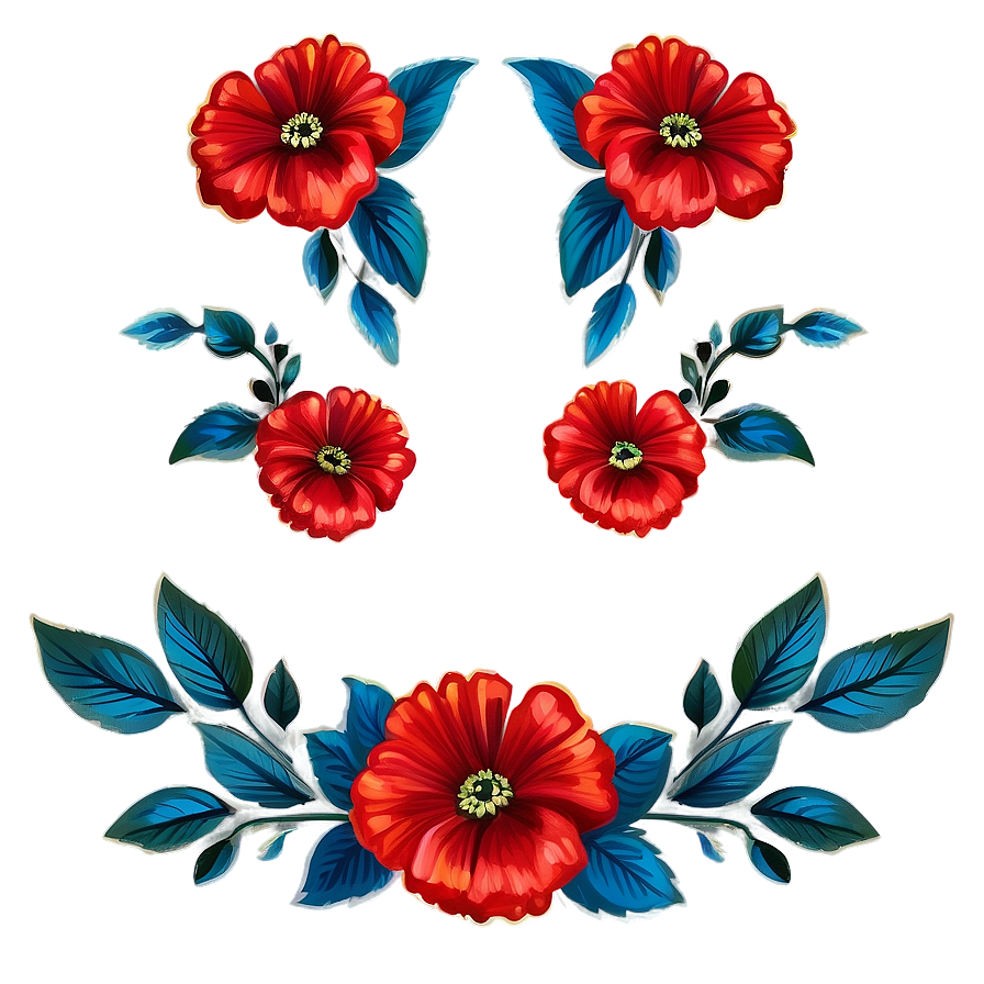 Rustic Red Flowers Png 06122024 PNG Image