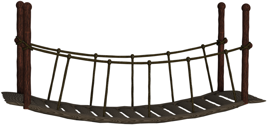 Rustic Rope Bridge Graphic PNG Image