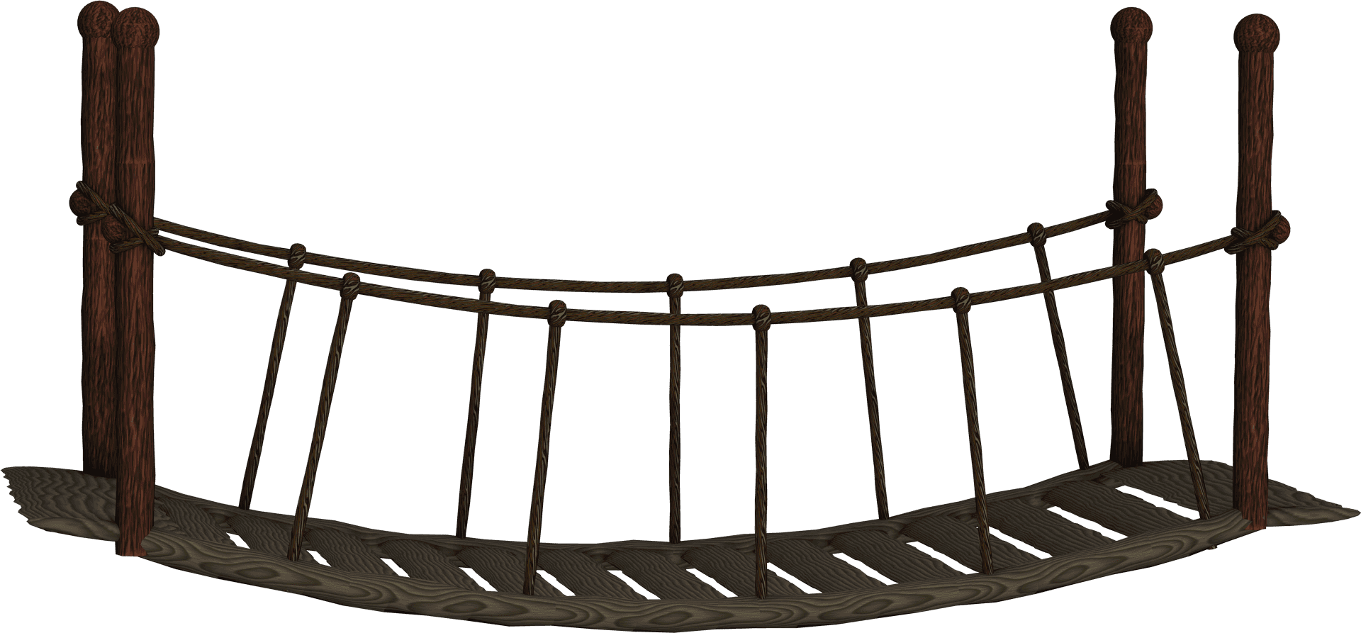 Rustic Rope Bridge3 D Model PNG Image