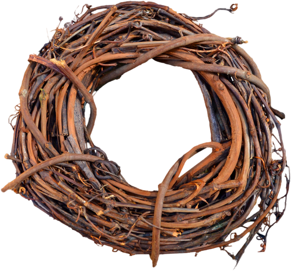 Rustic Twigs Wreath Design PNG Image