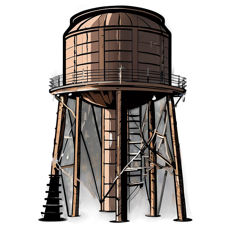 Rustic Water Tower Design Png Diu50 PNG Image