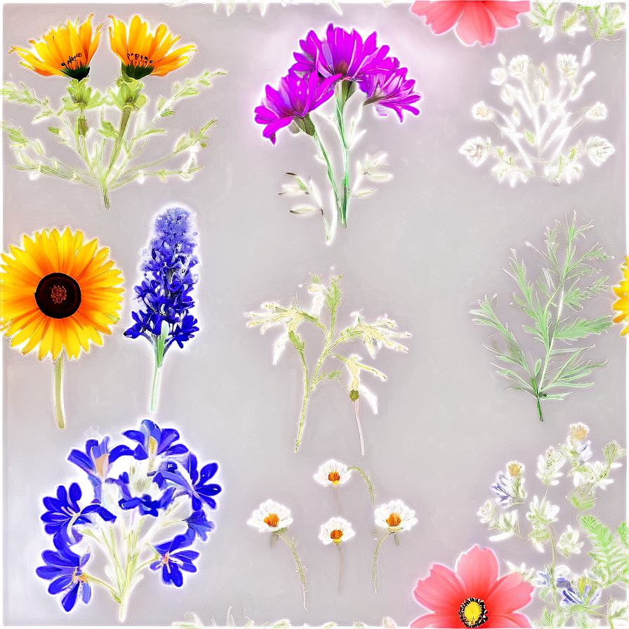 Rustic Wildflower Collection Png Raw PNG Image