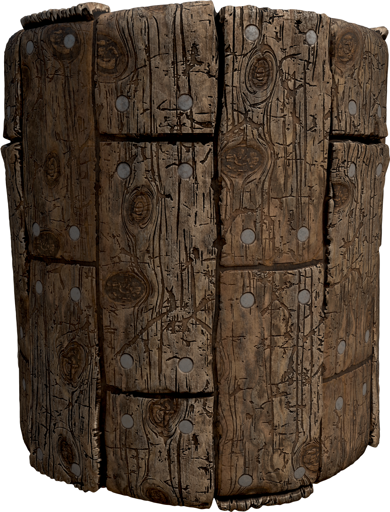 Rustic Wooden Barrel Texture PNG Image