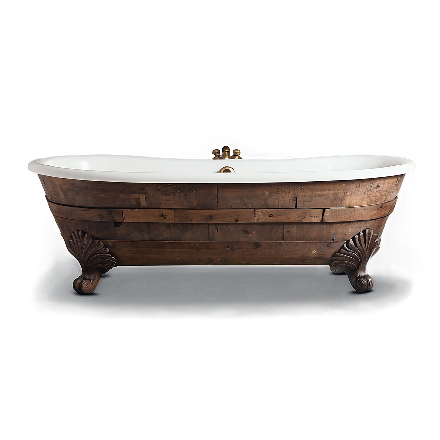 Rustic Wooden Bath Tub Png Sjm PNG Image