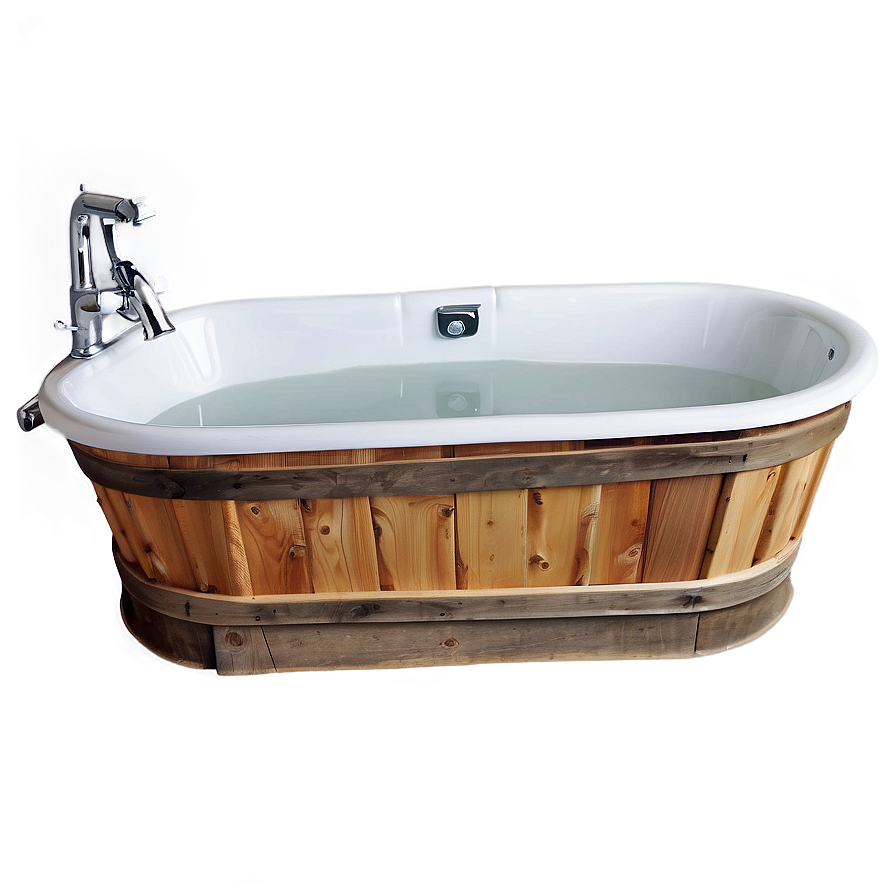 Rustic Wooden Bath Tub Png Tlj PNG Image