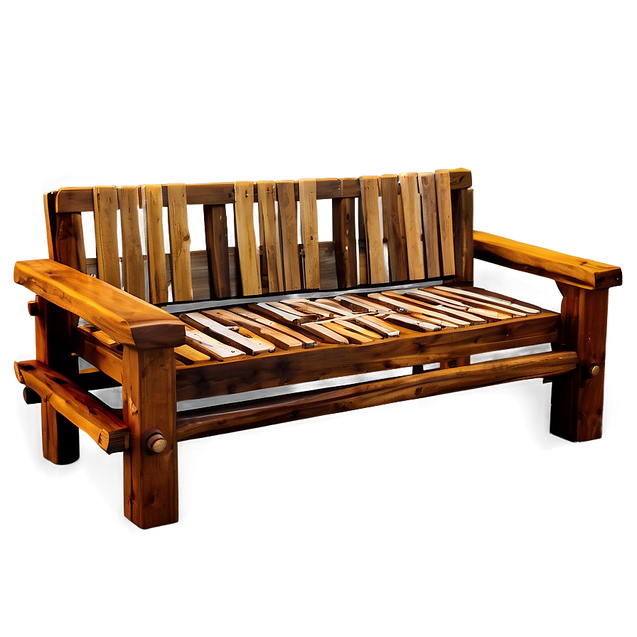 Rustic Wooden Couch Png Scr PNG Image