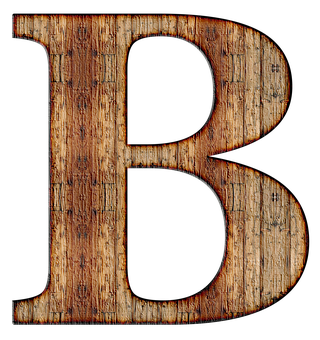 Rustic Wooden Letter B PNG Image