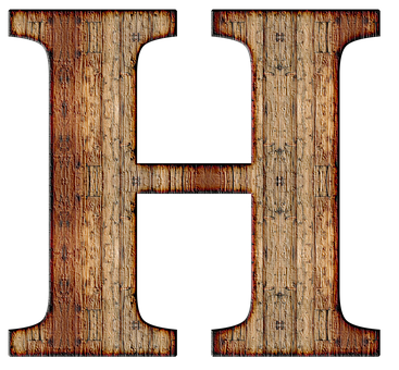 Rustic Wooden Letter H PNG Image