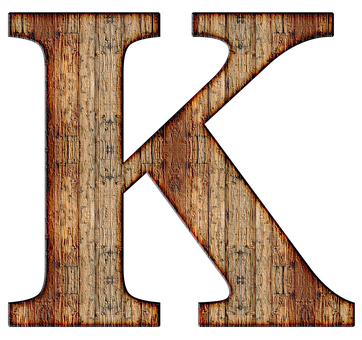 Rustic Wooden Letter K PNG Image