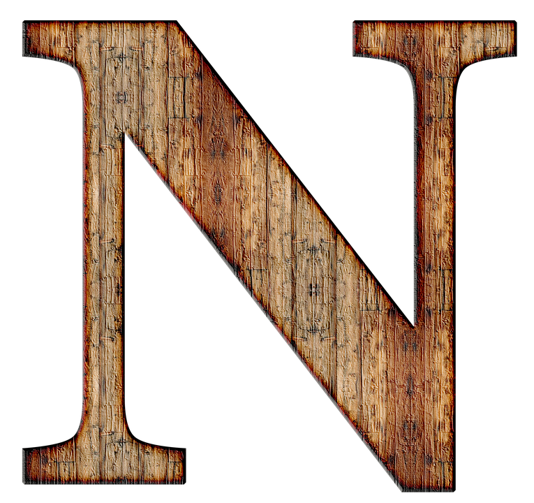 Rustic Wooden Letter N PNG Image