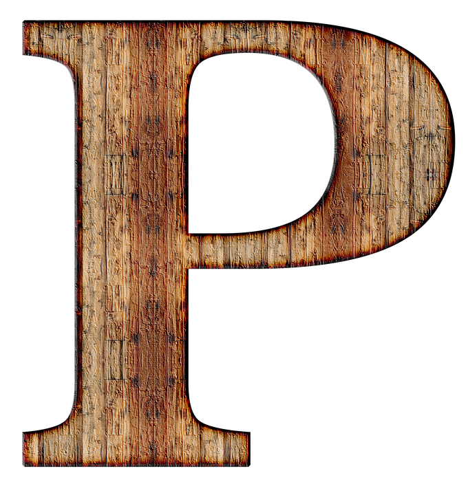 Rustic Wooden Letter P PNG Image