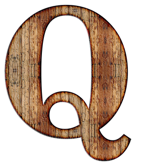 Rustic Wooden Letter Q PNG Image