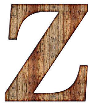 Rustic Wooden Letter Z PNG Image