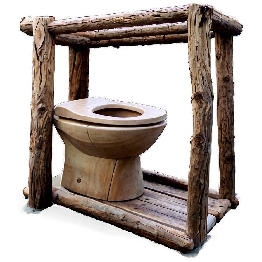 Rustic Wooden Toilet Png Bba PNG Image