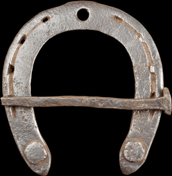 Rusty Horseshoeon Black Background PNG Image