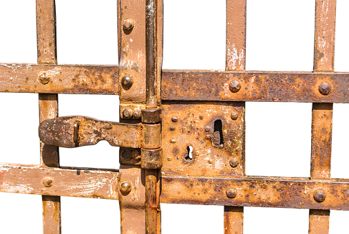 Rusty Medieval Castle Gate Lock PNG Image