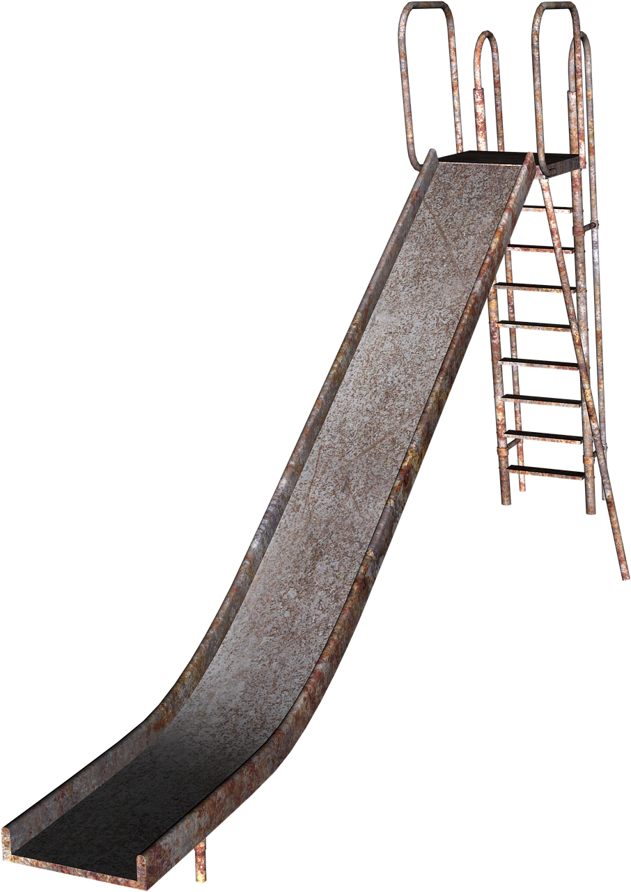 Rusty Metal Slide Isolated PNG Image