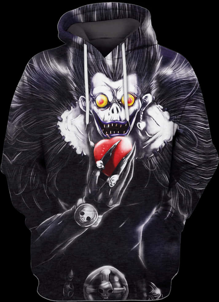 Ryuk Death Note Hoodie Design PNG Image