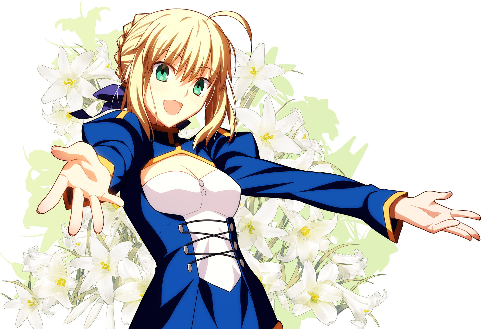 Saber Among Lilies PNG Image