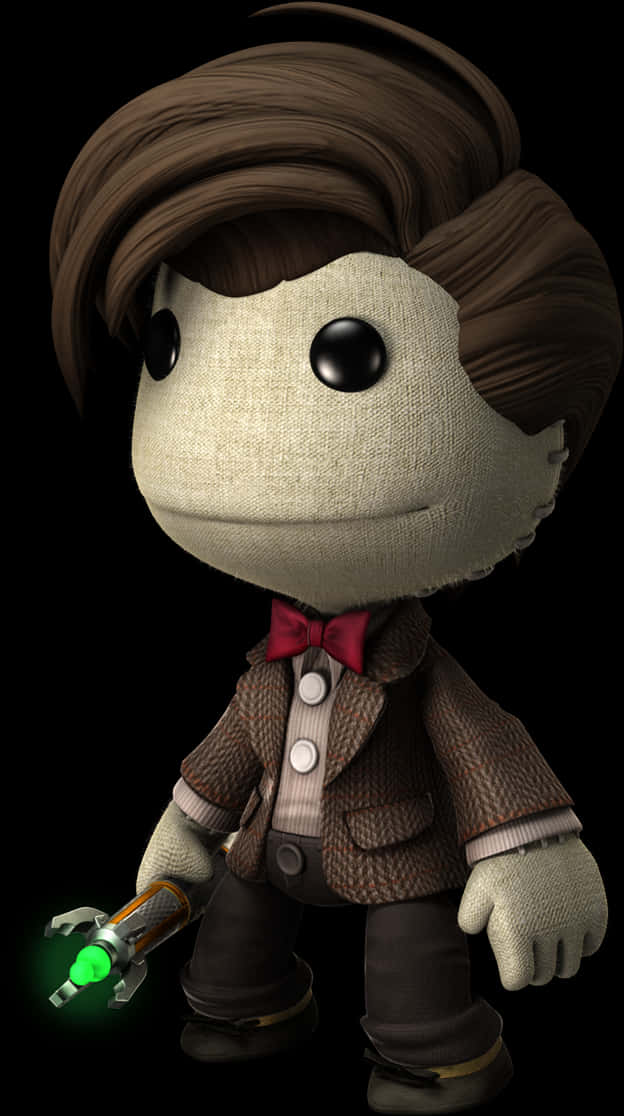 Sackboy Doctor With Sonic Screwdriver PNG Image