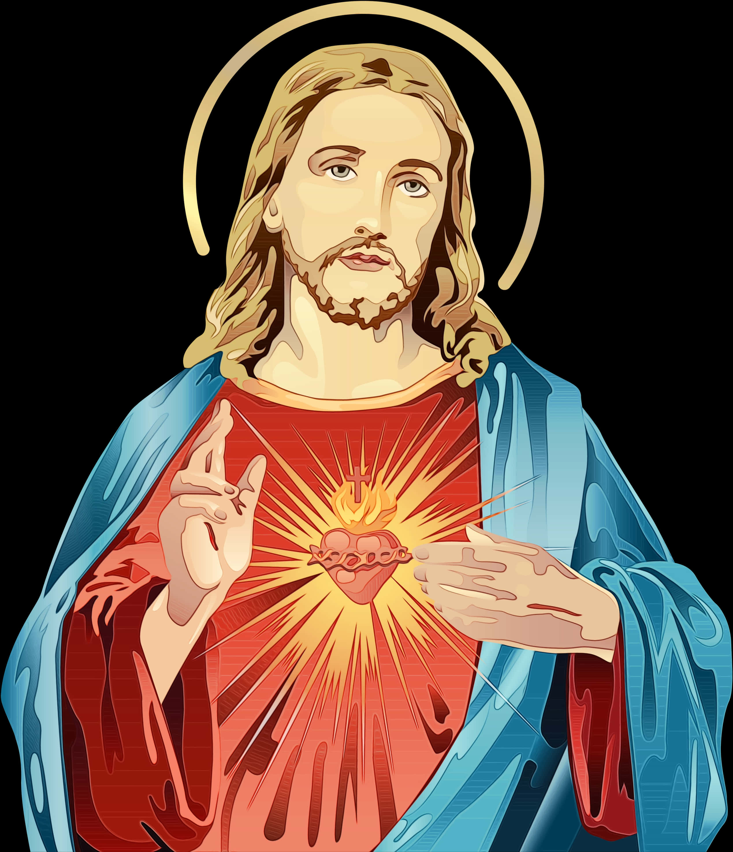 Sacred Heartof Jesus Illustration PNG Image