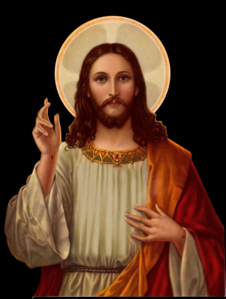 Sacred Heartof Jesus Portrait PNG Image