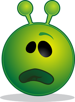 Sad Alien Cartoon Graphic PNG Image