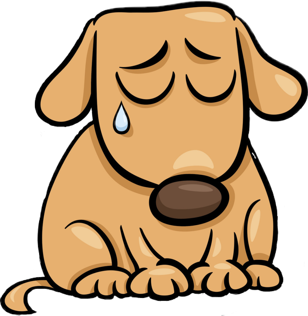 Sad Cartoon Puppy Illustration PNG Image