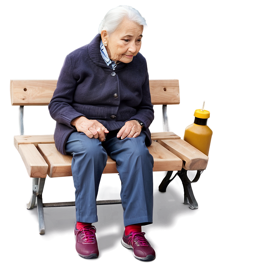 Sad Elderly Person Alone Png 06122024 PNG Image